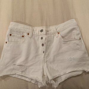 Levi's 501 White Mini Shorts